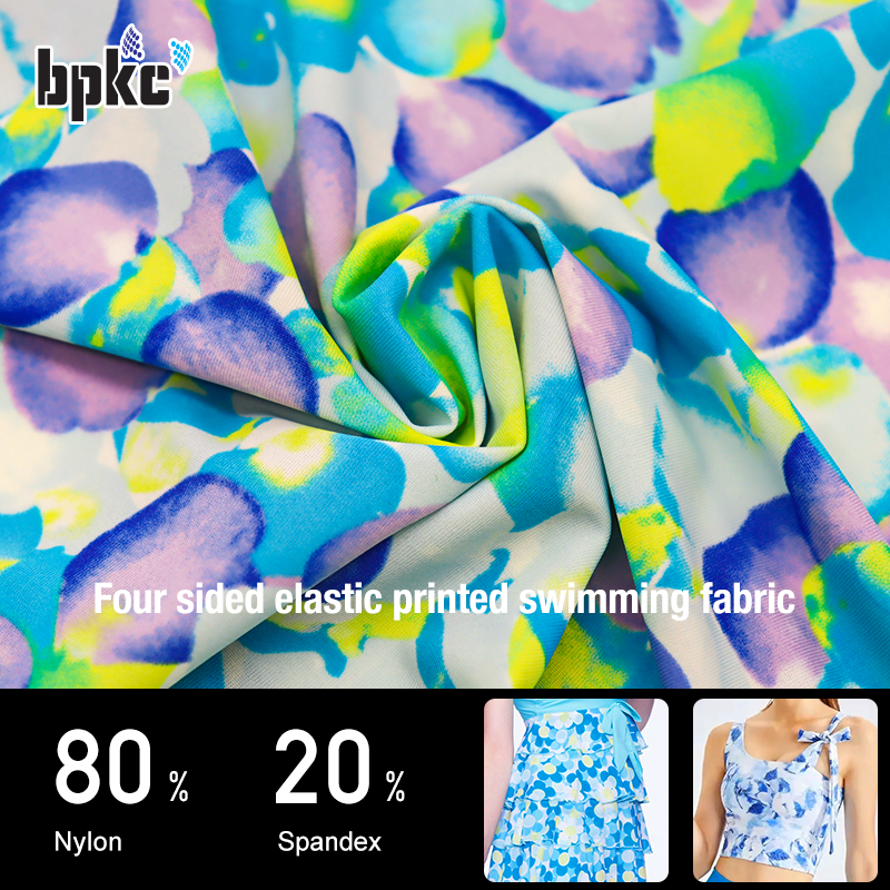 Nylon spandex elastic printed knitted fabric